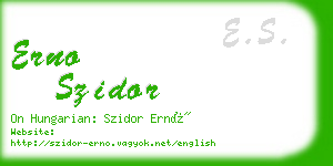 erno szidor business card